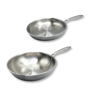 Wok en Koekenpannenset 2-delig 28cm - RVS - Inductie - PFAS Vrij