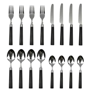 Bestekset - RVS - Zwart - 16 dlg