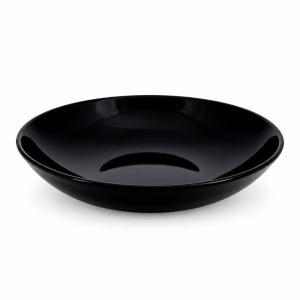 Diep zwart bord van gehard opaalglas Ø 21 cm