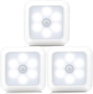 LED Verlichting Op Batterijen Met Beweginssensor Kastverlichting Trapverlichting Nachtlampje Zilver 3 Stuks