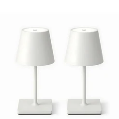 Oplaadbare tafellamp 26 cm – wit, set van 2
