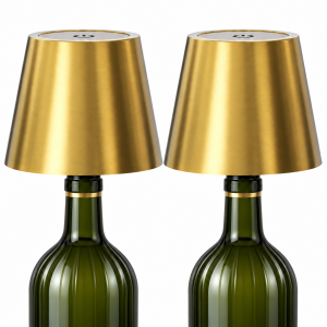 Oplaadbare flessenlamp – goud, set van 2