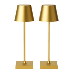 Oplaadbare tafellamp 36 cm – goud, set van 2