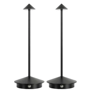 Oplaadbare tafellamp 29 cm – zwart, set van 2