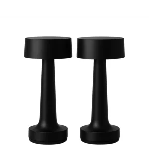 Oplaadbare tafellamp 21 cm – zwart, set van 2