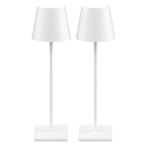 Oplaadbare tafellamp 36 cm – wit, set van 2