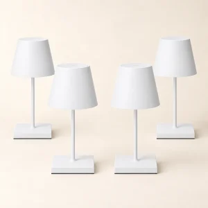 Oplaadbare tafellamp 26 cm – wit, set van 4