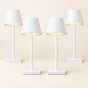 Oplaadbare tafellamp 36 cm – wit, set van 4