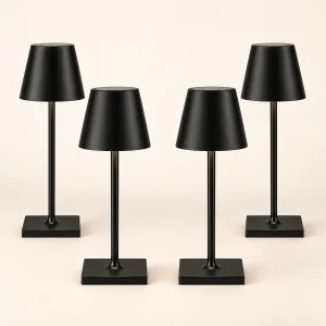 Oplaadbare tafellamp 36 cm – zwart, set van 4
