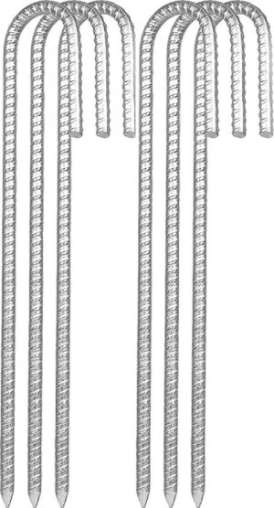 Gebogen XL stormharingen Ø12 × 38 cm – 6 stuks