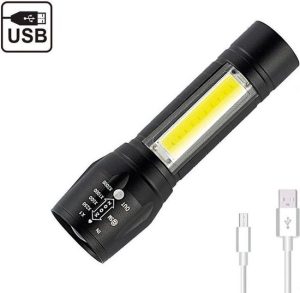 Compacte USB-oplaadbare LED-zaklamp