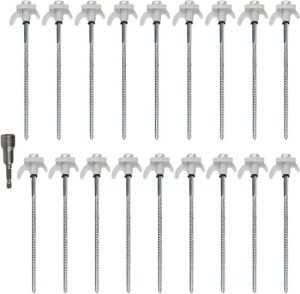 Schroefharingen met adapter en koffer – 20 stuks