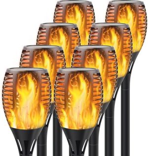 Solar tuinfakkels met vlameffect – 8 stuks