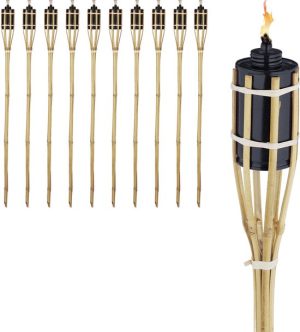Bamboe tuinfakkels 120 cm – 10 stuks