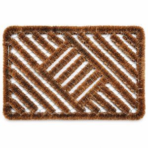 Kokos deurmat 40 × 60 – Naturel cm, op witte achtergrond