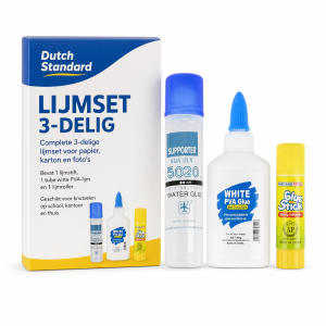 Dutch Standard Hobby Lijmset 3-delig – Lijmstift, PVA-lijm en Lijmroller