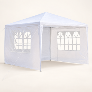 Paviljoen Partytent 3 × 3 m met 3 zijwanden – Wit