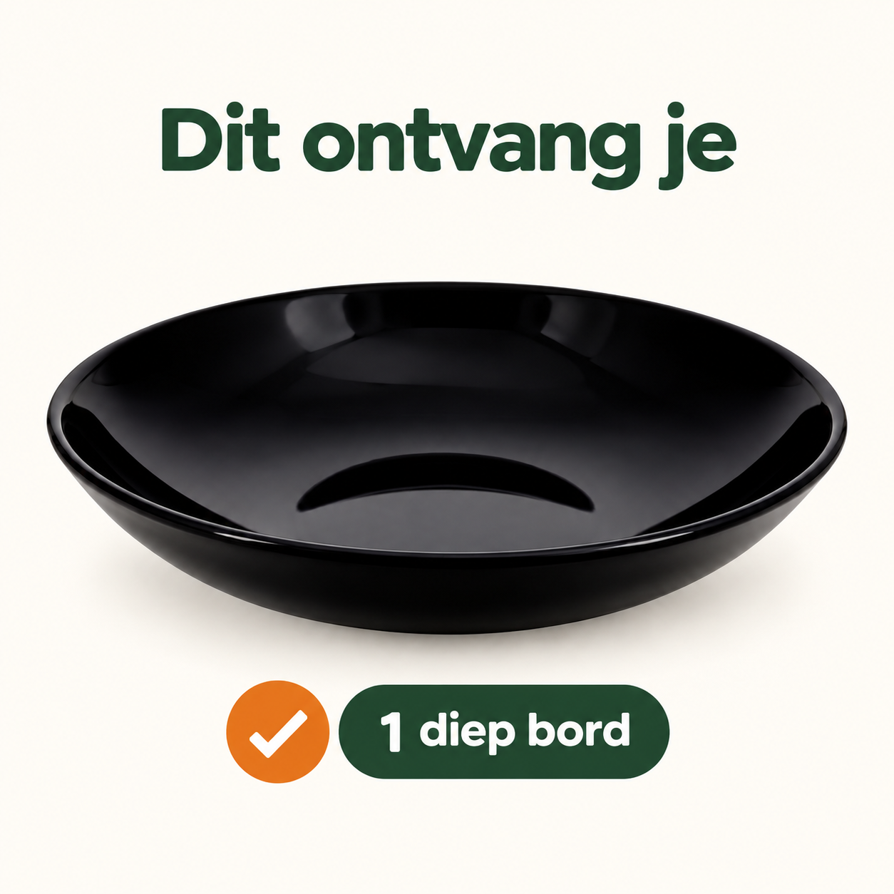 Diep bord Ø 21 cm – zwart gehard opaalglas - Afbeelding 8