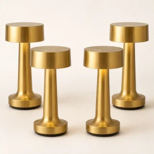 Oplaadbare tafellamp 21 cm – goud, set van 4