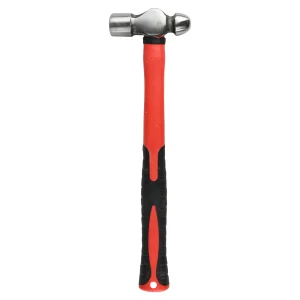 Uitdeukhamer 12 oz profi met zilverkleurige kop en rood-zwarte greep