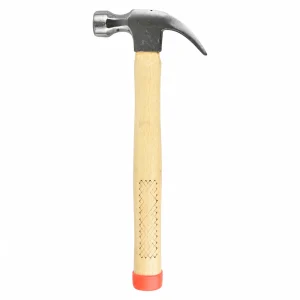 Klauwhamer met zilverkleurige kop, lichte hickorysteel, ruitprofiel en rode einddop.